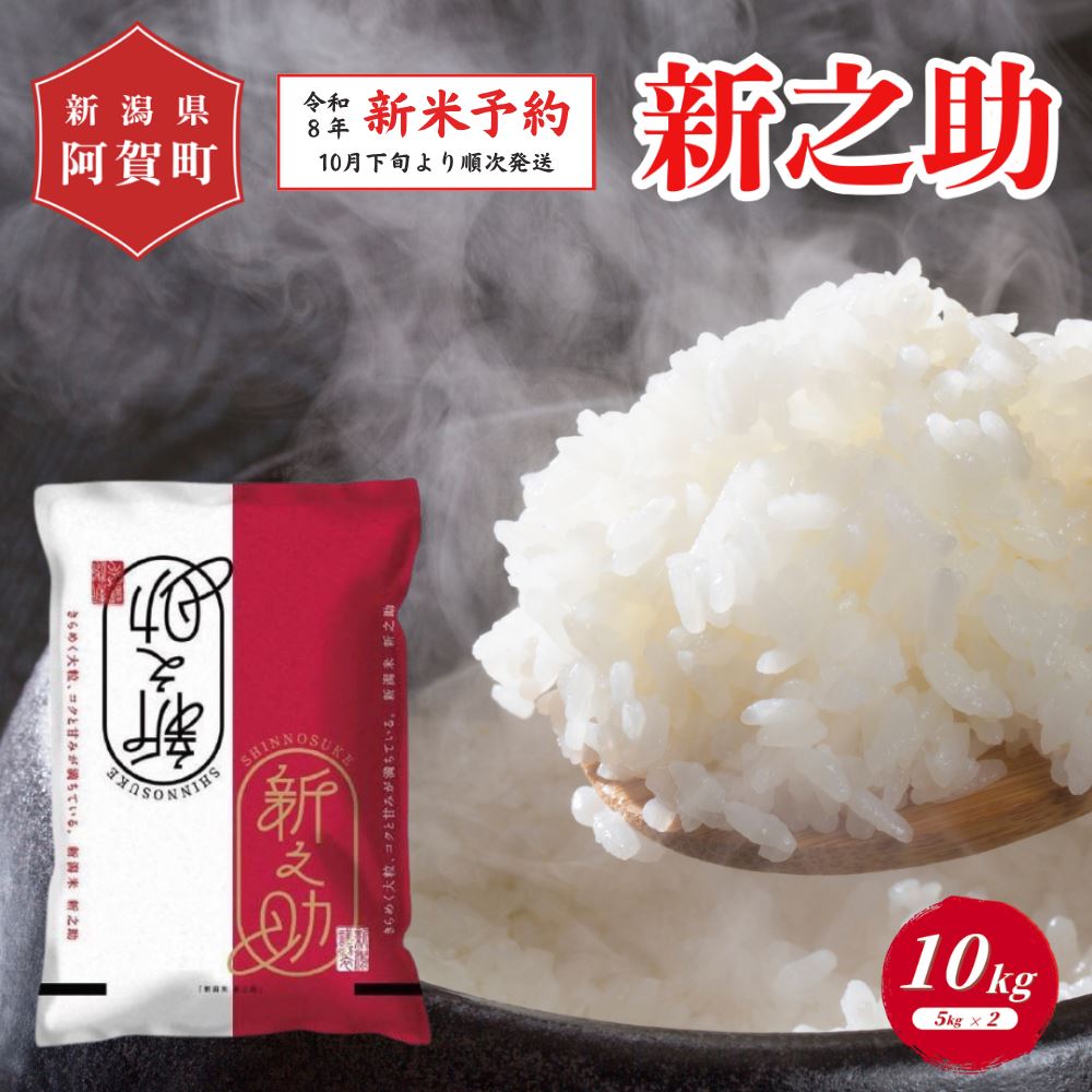 【ふるさと納税】 《 新米 新之助 新潟県 津川産》 米 10kg 新潟県産 「津川産 新之助」 令和8年産 5kg × 2袋 | 白米 精米 しんのすけ 送料無料 お取り寄せ お米 ※2026年10月下旬頃より順次発送