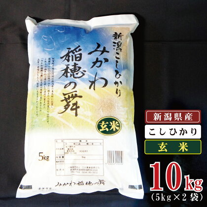 玄米 10kg 新潟県産 コシヒカリ 「みかわ稲穂の舞」 令和5年産 5kg × 2袋 阿賀 三川 | 米 こしひかり 送料無料 お取り寄せ お米