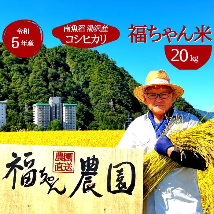 令和5年産 谷川連峰の清流で育った「福ちゃん米」 精米 20kg [魚沼産コシヒカリ]南魚沼産 こしひかり