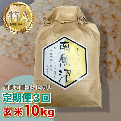 【3ヶ月定期便】令和5年産 「越後湯沢産」玄米 10kg×3回【湯沢産コシヒカリ】南魚沼産 こしひかり 【特A】