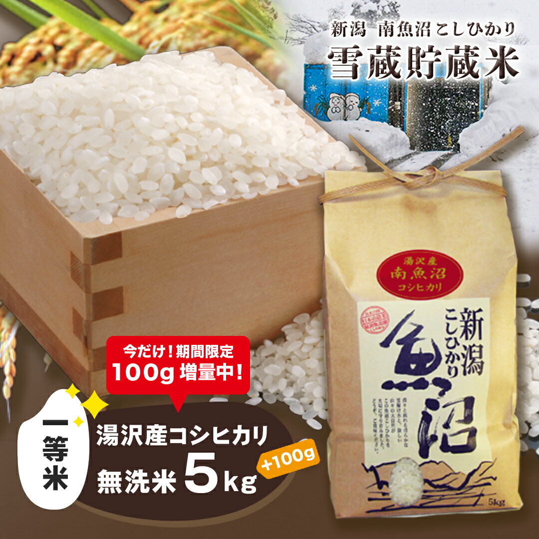 6位! 口コミ数「0件」評価「0」令和5年産 湯沢産コシヒカリ 雪蔵貯蔵米 ＜無洗米＞5kg 精米したてのお米をお届け 【期間限定 100g増量中！】