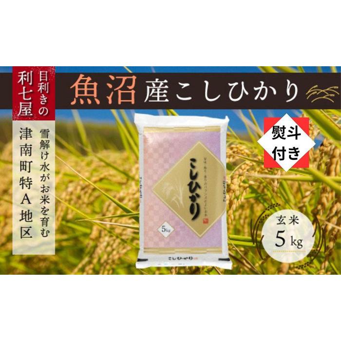 無地熨斗付き[令和5年産 新米][魚沼産コシヒカリ 玄米5kg]雪解け水がお米を育む、津南町特A地区の美味しいお米。