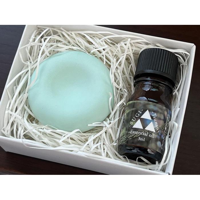 【ふるさと納税】 アロマオイルセット ( エッセンシャルオイル スギ 3ml × 1本 ・ アロマストーン 1個 ) | アロマオイル オイル 天然 香り 杉 ...