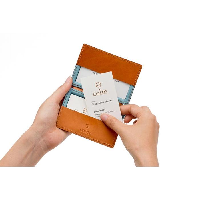 【ふるさと納税】colm名刺入れ　ブルー　立体成型で作った本革製カードケース | 雑貨 小物 ファッション 人気 おすすめ 送料無料