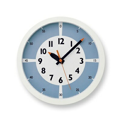 fun pun clock with color! / ライトブルー （YD15-01 LBL） Lemnos レムノス 時計　【インテリア】　お届け：※申込状況によりお届け迄1～2ヶ月程度かかる場合があります。
