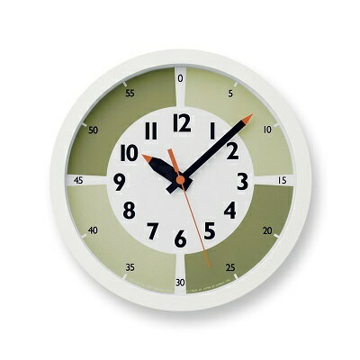 fun pun clock with color! / グリーン (YD15-01 GN)Lemnos レムノス 時計 [インテリア] お届け:※申込状況によりお届け迄1〜2ヶ月程度かかる場合があります。