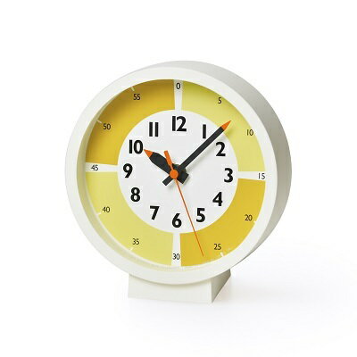 fun pun clock with color! for table / イエロー (YD18-05 YE)Lemnos レムノス 時計 [インテリア] お届け:※申込状況によりお届け迄1〜2ヶ月程度かかる場合があります。