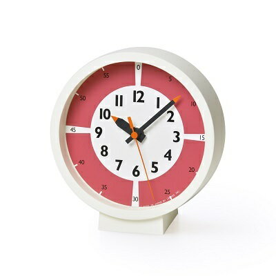 fun pun clock with color! for table / レッド （YD18-05 RE）Lemnos レムノス 時計　【インテリア】　お届け：※申込状況によりお届け迄1～2ヶ月程度かかる場合があります。