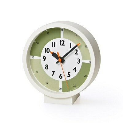 fun pun clock with color! for table /グリーン （YD18-05GN）Lemnos レムノス 時計　【インテリア】　お届け：※申込状況によりお届け迄1～2ヶ月程度かかる場合があります。