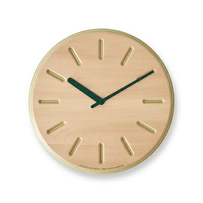 Paper-Wood CLOCK line/グリーン（DRL19-06 GN） レムノス Lemnos 時計　【装飾品 民芸品 工芸品 伝統技術 インテリア】　お届け：※申込状況によりお届け迄1～2ヶ月程度かかる場合があります。