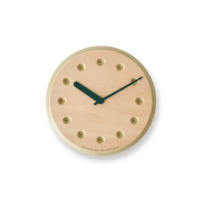 Paper-Wood CLOCK dot / グリーン （DRL19-07 GN） レムノス Lemnos 時計　【装飾品 民芸品 工芸品 伝統技術 インテリア】　お届け：※申込状況によりお届け迄1～2ヶ月程度かかる場合があります。