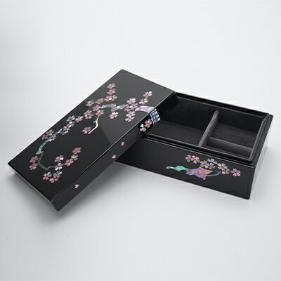 【高岡漆器】宝石箱　桜花　螺鈿　【民芸品 工芸品 伝統技術】