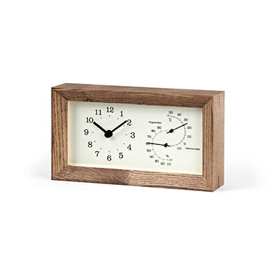 FRAME[温湿度計付]/ ブラウン(LC13-14 BW)レムノス Lemnos 時計 [民芸品 工芸品 伝統技術 インテリア 温湿度計付 時計]