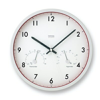 Air clock[電波時計 温湿度計付]/ LC09-11W RE レムノス Lemnos 時計 [工芸品 装飾品 LC09-11W RE 温湿度計付 電波時計 インテリア 時計]