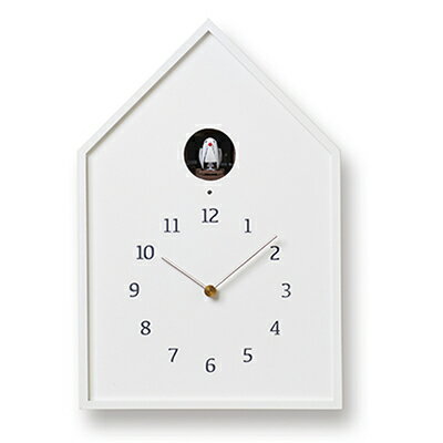 Birdhouse Clock / ホワイト(NY16-12 WH)レムノス?Lemnos?時計 [ 工芸品 装飾品 民芸品 時計 伝統技術 インテリア 鳴き声 カッコー時計 奈良 雄一 ライトセンサー ]