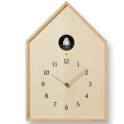 【ふるさと納税】Birdhouse Clock / ナチュラル（NY16-12 NT）レムノス Lemnos 時計　【 工芸品 装飾品 民芸品 時計 伝統技術 インテリア 鳴き声 カッコー時計 奈良 雄一 ライトセンサー 】