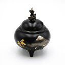 【ふるさと納税】【高岡銅器】彫金香炉　富士山（獅子蓋）　【 民芸品 工芸品 雑貨 日用品 末広がり 縁起物 象徴 彫金 伝統工芸士 桐箱入り 】