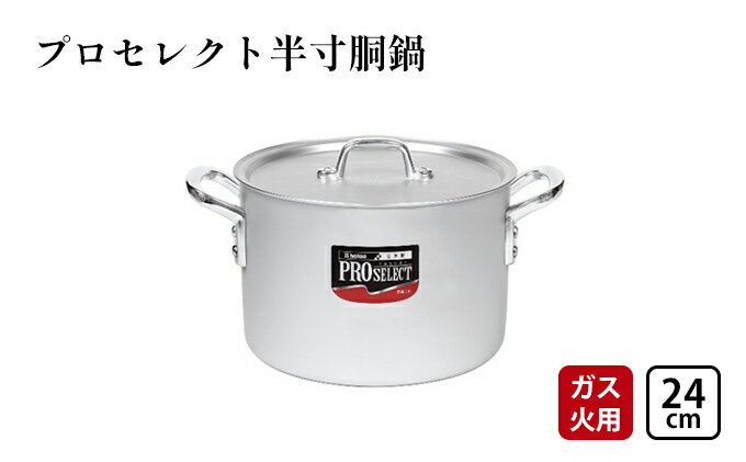 【ふるさと納税】【ガス火用】プロセレクト半寸胴鍋24cm　【 キッチン雑貨 調理器具 使いやすさ 確かな品質 目盛付 握りやすい アルマイト加工 】