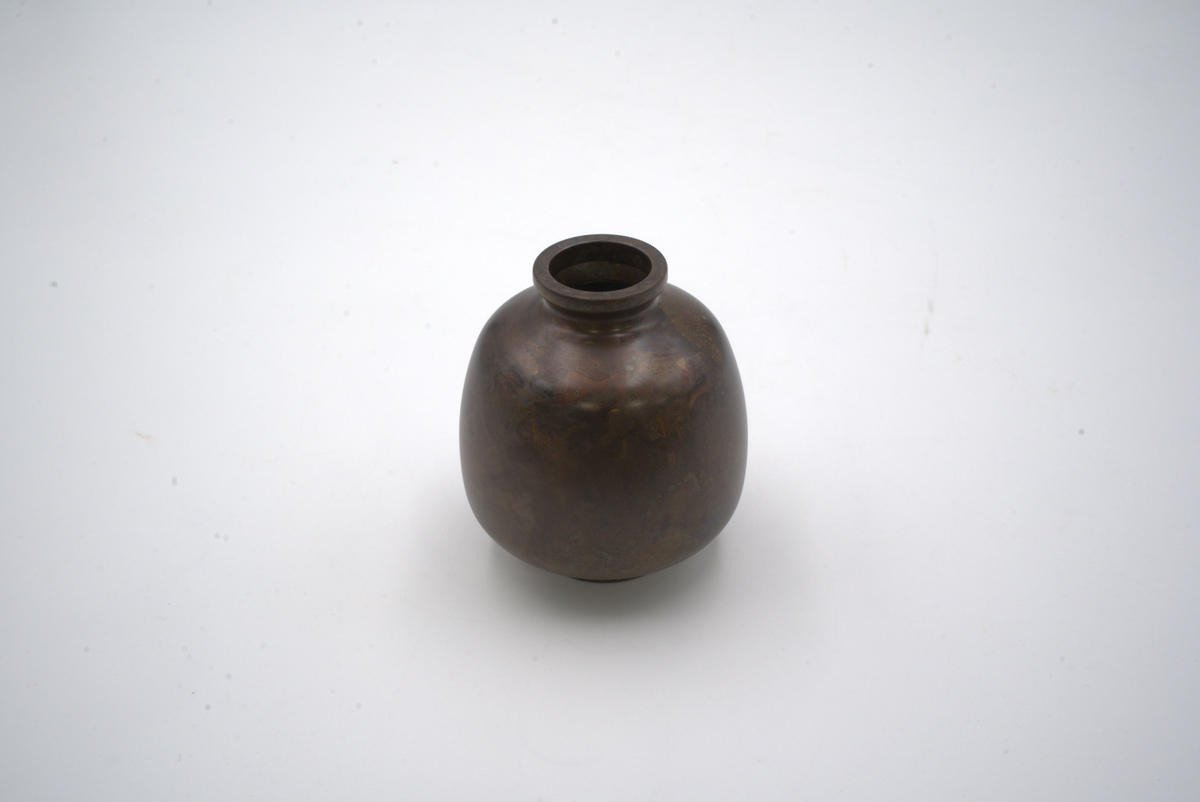 [高岡銅器]花みつぼ 斑紋 孔雀色銅器