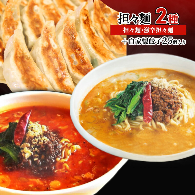 27位! 口コミ数「0件」評価「0」担々麺2種（担々麺・激辛担々麺）＋自家製餃子25個入り　【 担々麺 ラーメン 麺 麺類 自家製 餃子 】