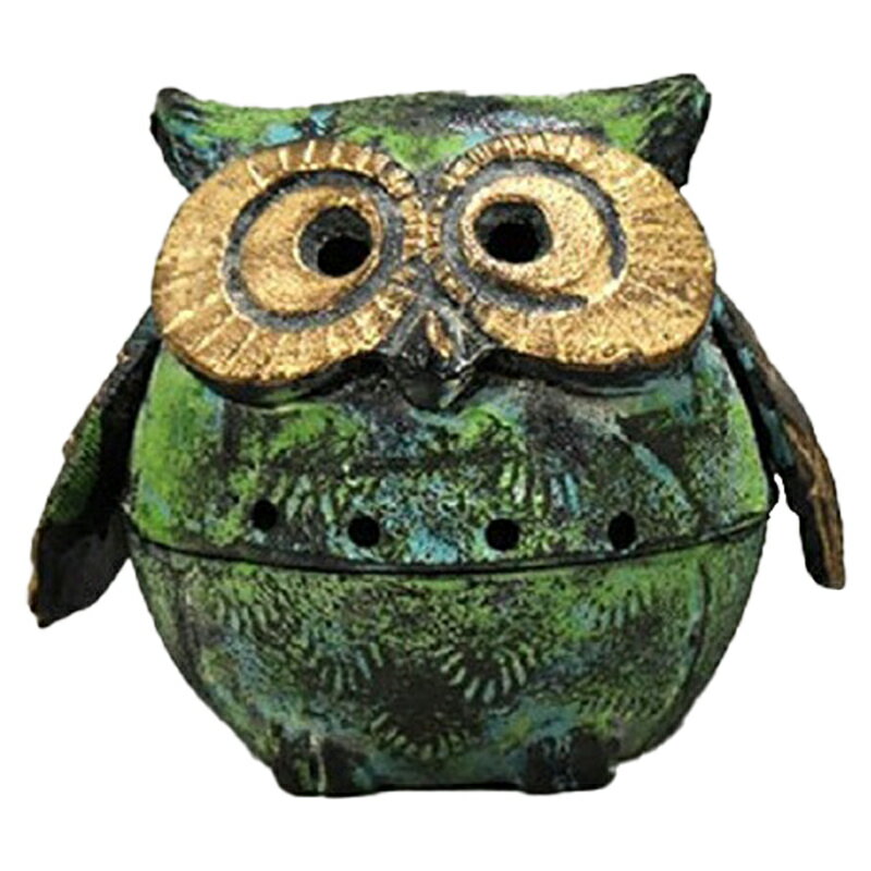 【ふるさと納税】[高岡銅器]香炉 フクロウ君 青（こうろ ふくろうくん） 工芸品 民芸品 インテリア ふくろう FAD-0409