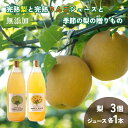【ふるさと納税】無添加・完熟梨と完熟りんごジュースと季節の梨の贈りもの(りんご・梨ジュース各1本・品種おまかせ梨3個) ※北海道・沖縄・離島への配送不可 ※20...