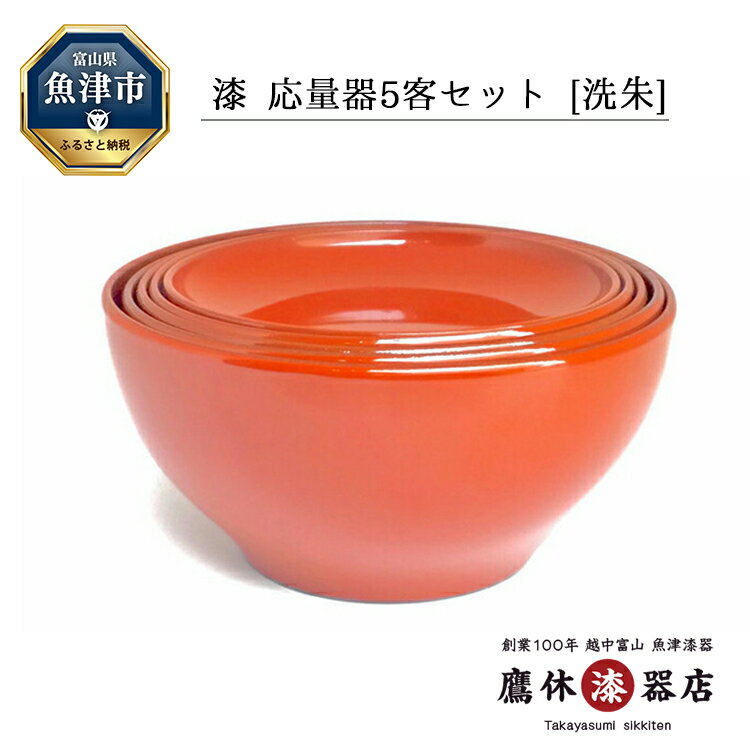 【ふるさと納税】漆 小皿 応量器 洗朱 5客セット 1セット