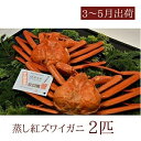 【ふるさと納税】【3-5月出荷】蒸し紅ズワイガニ 2匹 | ずわい蟹 ずわいガニ ズワイガニ ※2026年3月上旬~5月下旬頃に順次発送予定 ※北海道・沖縄・離島への配送不可