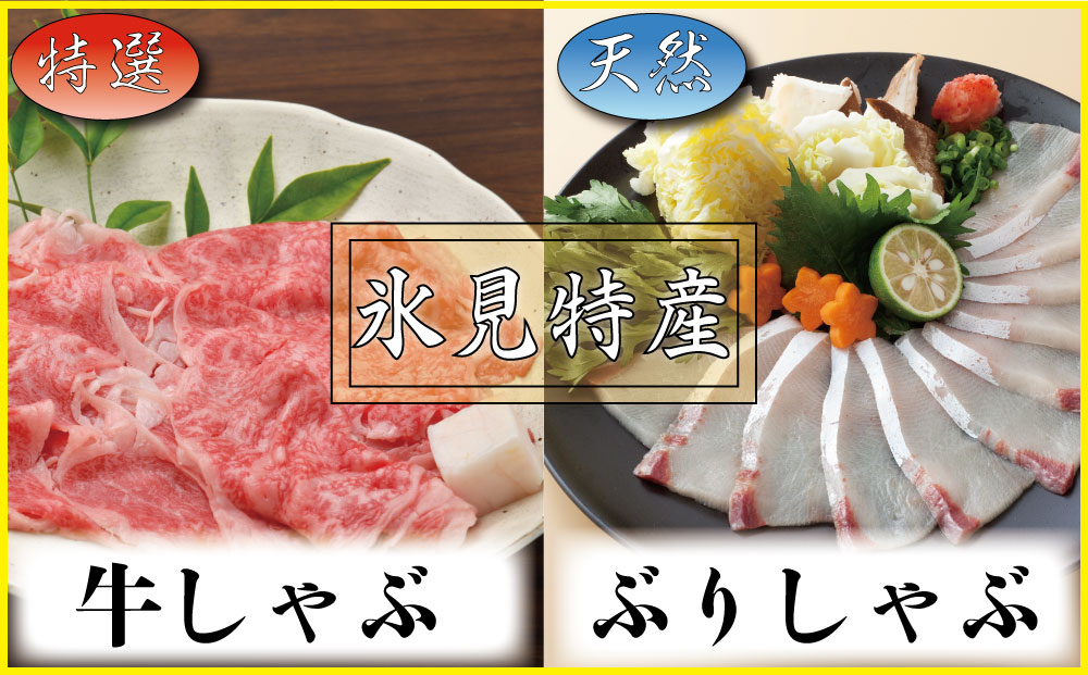 【ふるさと納税】【お中元時期にお届け】 氷見産天然ぶり・氷見牛で氷見しゃぶしゃぶセット 富山県 氷見市 ブリ 牛 肉 冷凍 凍眠凍結 魚 加工品 しゃぶしゃぶ セット お中元 プレゼント･･･