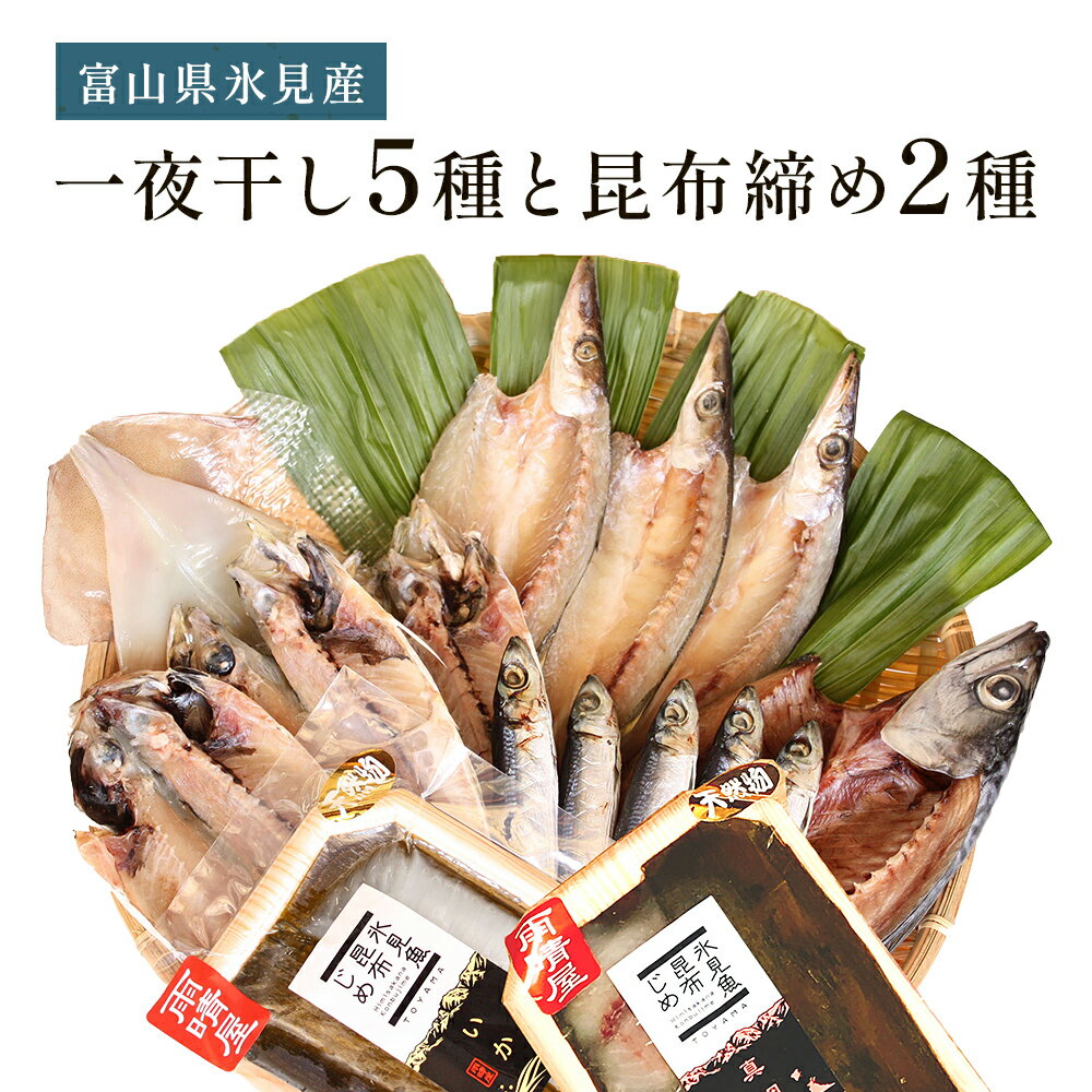 【ふるさと納税】氷見　堀与おすすめ一夜干し5種と昆布締め2種 富山県 氷見市 干物 詰め合わせ セット 昆布〆 刺身のサムネイル