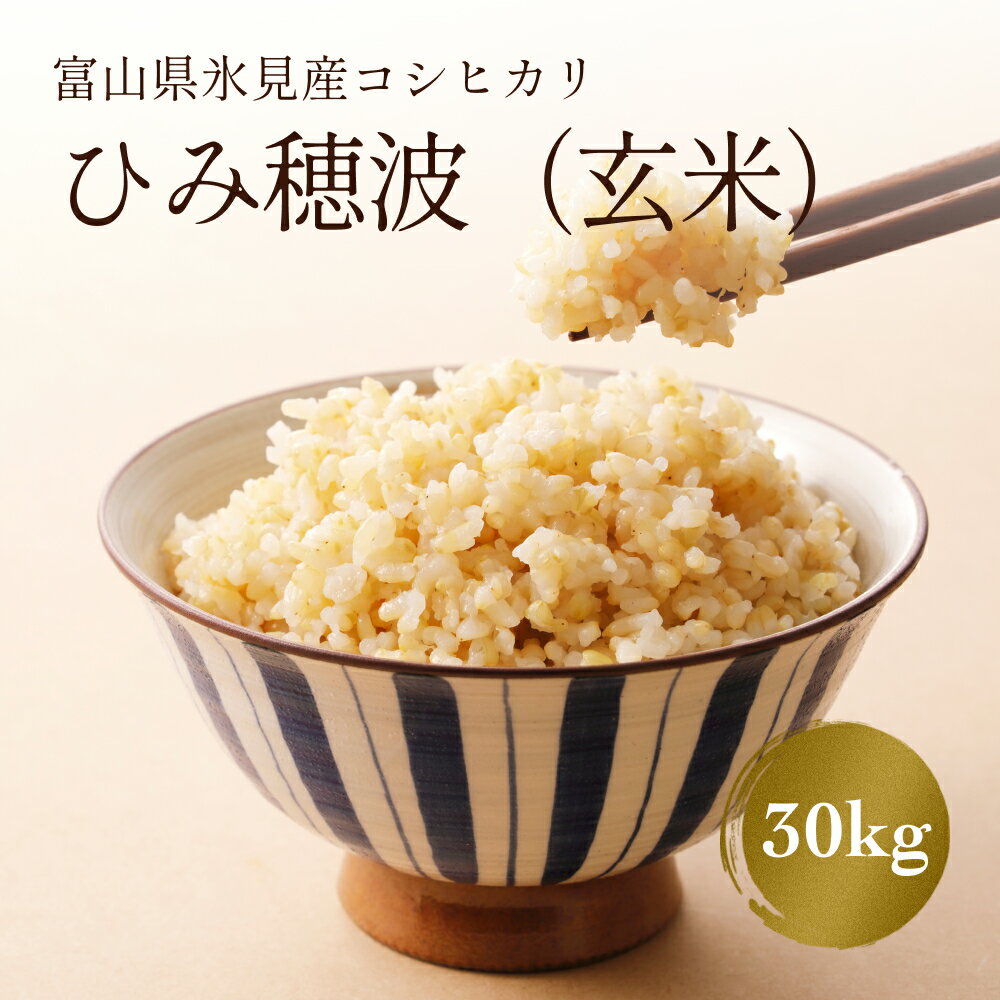 【玄米】 令和5年産 富山県産 コシヒカリ 《ひみ穂波》 30kg