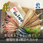 【ふるさと納税】 きときと特選一夜干し4種詰合せ《かます・あじ・いわし・するめいか》 富山県 氷見市 アジ イワシ カマス 魚貝類 干物 加工品