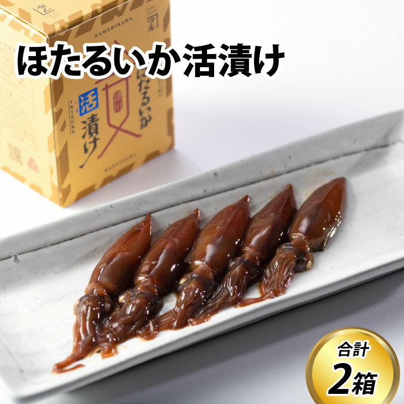 魚介類・水産加工品(イカ)人気ランク18位　口コミ数「8件」評価「4.75」「【ふるさと納税】ほたるいか活漬け2箱セット / お歳暮 醤油 沖漬 沖漬け 塩辛 ホタルイカ 蛍烏賊 朝どれ 朝獲れ おつまみ 珍味 海鮮 名産 旬 観光 期間限定 ギフト 送料無料 お取り寄せグルメ 富山県 滑川市 国産」