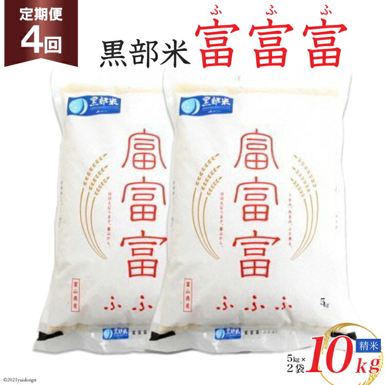 【ふるさと納税】定期便 米 黒部米 富富富 10kg (5kg×2袋）×4回 総計40kg 精米 白米 お米 /黒部市農業協同組合/富山県 黒部市　【定期便・ 4か月連続 5kg 2袋 】