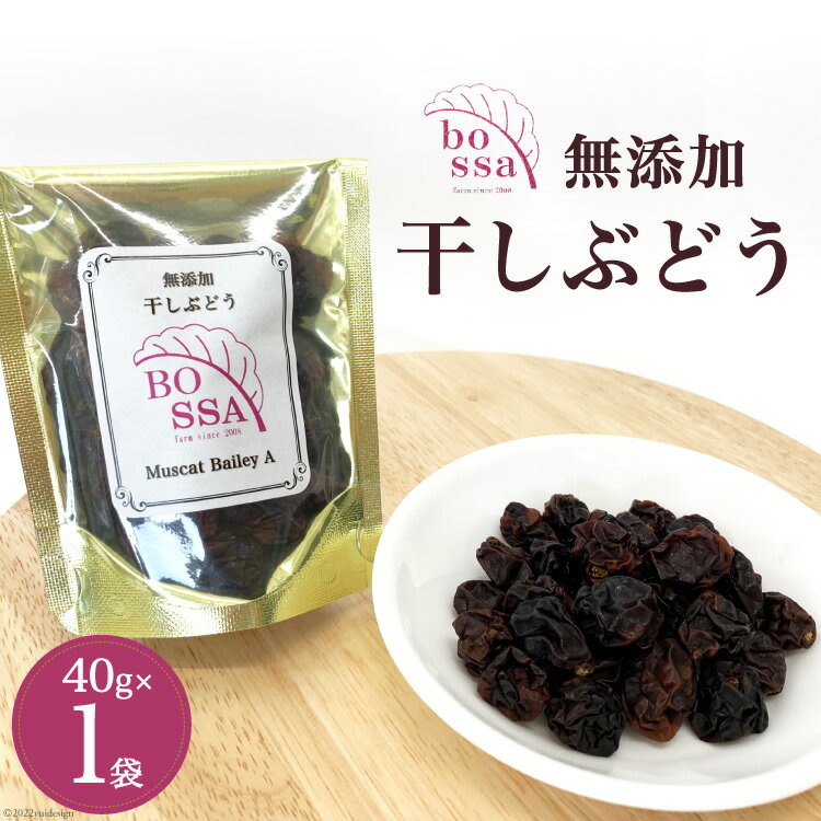 名称無添加 干しぶどう内容量■内容量 40g ■原材料名 ぶどう原材料ぶどう賞味期限製造から1年間保存方法常温製造者bossa farm事業者bossa farm配送方法常温配送備考※画像はイメージです。 ・ふるさと納税よくある質問はこちら ・寄附申込みのキャンセル、返礼品の変更・返品はできません。あらかじめご了承ください。【ふるさと納税】無添加 干しぶどう ボッサの干しぶどう 40g×1袋 マスカットベーリーA（種あり）国産 レーズン ドライフルーツ 砂糖不使用　【 ブドウ ぶどう 葡萄 加工食品 お菓子 スイーツ フルーツ おやつ 】 ■無添加で仕上げた「皮と種を味わう干しぶどう」 富山県黒部市は立山連峰のミネラル豊富な水が流れる扇状地。 こだわりの「草生栽培」で育てたボッサファームのぶどうを干しぶどうにしました。 ■特徴 生食やワインにも使用されるポリフェノール豊富な『マスカットベーリーA』を使用。 中粒のぶどうを1粒1粒丁寧に房から外し、無添加で仕上げました。 甘さ控えめな皮と種を味わう干しぶどうです。 ラム酒漬けやビールのおつまみにもあいます！ ■種にもポリフェノール 少し硬めの種があります。 種にもプロアントシアニジンなどのポリフェノールが含まれています。 お好みでよく噛んでお召し上がりください。 ●bossa farmとは ボッサファームは立山連峰のミネラル豊富な水が流れる黒部市で、ぶどうの生産・加工・販売を行っている直売農家です。 草を刈って肥料とする草生栽培を行い、栽培期間中、減農薬・減化学肥料により土質・水質汚染を減らしSDGsな農業に取り組んでいます。 【お申し込み前に必ずご確認ください】 ・簡易包装でお受取人様の郵便受けに配達いたします。 ・出荷時期が予告なく前後する場合があるため、配達日の指定をお受けすることはできません。返礼品発送後のお届け先の変更は対応いたしかねます。 ・配達中の紛失・破損、配達遅延や長期不在による品質不良、配達後の紛失・盗難、その他お受取人様都合による不着などいかなる理由においても返品・交換・再送はいたしません。 ・不作などで出荷困難な場合は、翌シーズン出荷もしくは、当自治体の別のお品（同一寄附金額以下）をお選びいただくことがございます。 【事業者】bossa farm 寄附金の用途について 【プロジェクト型】黒部の子供たちを守る安全・安心な通学路の整備 【プロジェクト型】子供たちが安全・安心に遊べるよう公園遊具等の整備 【プロジェクト型】KUROBEアクアフェアリーズ本拠地施設（総合体育センター）の環境整備 医療・福祉・子育ての充実及び交通安全・防犯の推進に関する事業 教育・文化・スポーツの振興及び交流の拡大に関する事業 産業・観光の振興に関する事業 自然環境の保全及び脱炭素社会の推進に関する事業 市長におまかせ 受領証明書及びワンストップ特例申請書のお届けについて ワンストップ特例についてワンストップ特例をご利用される場合、1月10日までに申請書が当庁まで届くように発送ください。マイナンバーに関する添付書類に漏れのないようご注意ください。ダウンロードされる場合は以下よりお願いいたします。URL:https://event.rakuten.co.jp/furusato/guide/onestop/