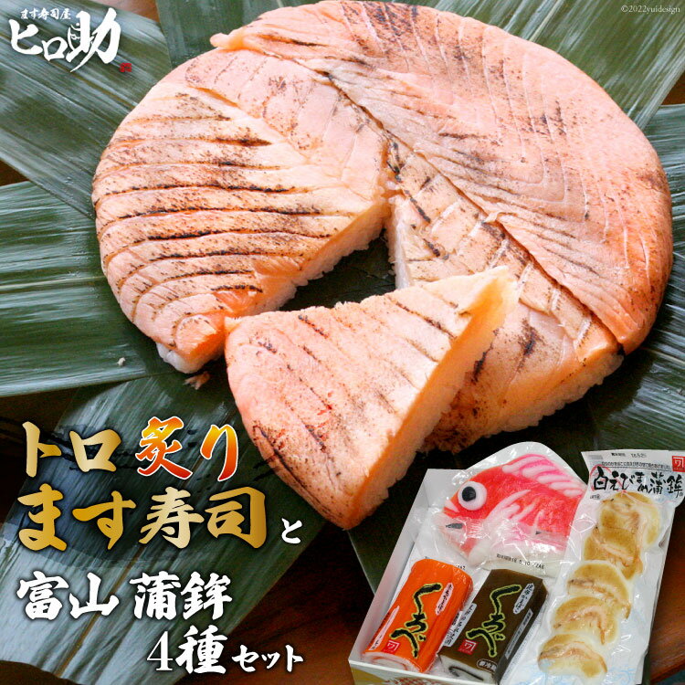 【ふるさと納税】トロ炙り ます寿司 470g×1個＆富山 蒲鉾 4種 セット 鱒寿司 押し寿司 富山名物 化粧箱入 冷蔵/ます寿司屋ヒロ助/富山県 黒部市 お寿司 海鮮 魚 魚介類 魚介 加工食品 惣菜