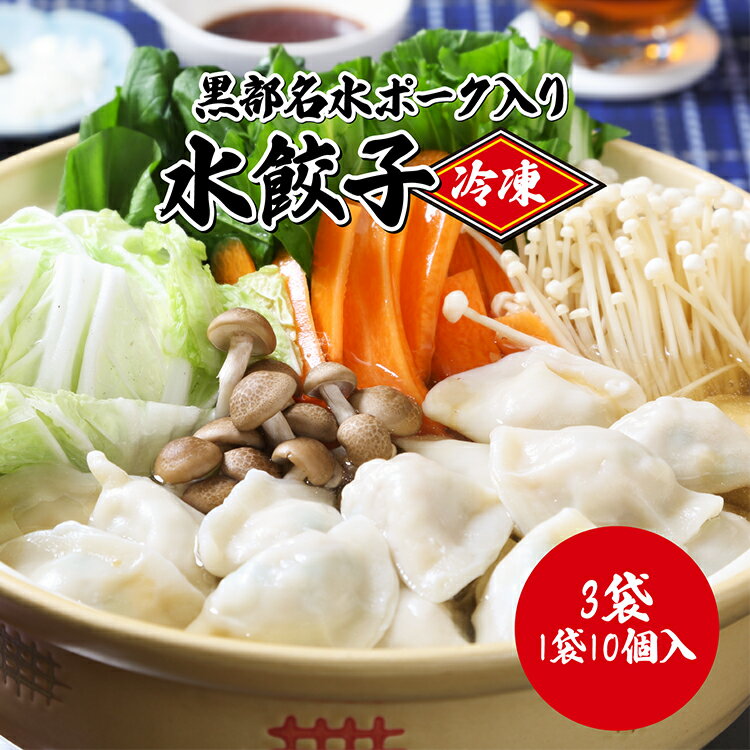 【ふるさと納税】黒部名水ポーク入り水餃子 10個×3袋 冷凍 餃子 ぎょうざ/黒部まちづくり協議会（スターゲイト新川）/富山県 黒部市　【 水餃子 加工品 惣菜 加工食品 】のサムネイル