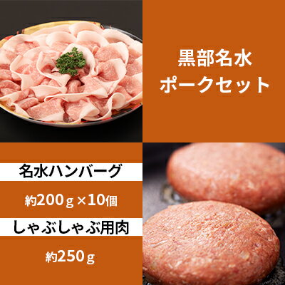 6位! 口コミ数「0件」評価「0」黒部名水ハンバーグ10個・しゃぶしゃぶ用肉（約250g）/ふるさと納税/富山県黒部市　【 お肉 豚肉 国産 食べ物 肉料理 柔らかい ジュー･･･ 