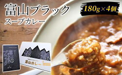 【ふるさと納税】富山ブラックスープカレー180g×4個セット/富山県黒部市 保存食 非常食 送料無料 レトルトカレー カントリーキッチン　【加工食品・惣菜・レトルト】･･･ 画像1