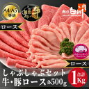 7位! 口コミ数「0件」評価「0」牛豚しゃぶしゃぶセット1kg(和牛ロース500g・豚ロース500g)【配送不可地域：離島・北海道・沖縄県・東北・中国・四国・九州】【1291･･･ 