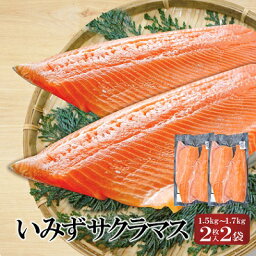 【ふるさと納税】魚 鮭 切身 いみずサクラマス 2枚入×2P(総重量約1.5kg～約1.7kg)おつまみ 弁当 サーモン グルメ 食品/富山県射水市　【魚介類 魚 サクラマス 安心 安全 業務用 高級魚 桜色】