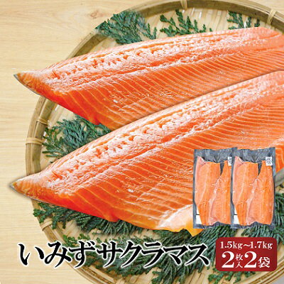 魚 鮭 切身 いみずサクラマス 2枚入×2P(総重量約1.5kg～約1.7kg)おつまみ 弁当 サーモン グルメ 食品/富山県射水市　【魚介類 魚 サクラマス 安心 安全 業務用 高級魚 桜色】