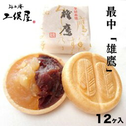 【ふるさと納税】もなか「雄鷹」12ヶ入　【 お菓子 和菓子 もち米 特製 最中皮 厳選 小豆 大手亡 蜜漬け 炊き上げ 2色餡 自慢 】