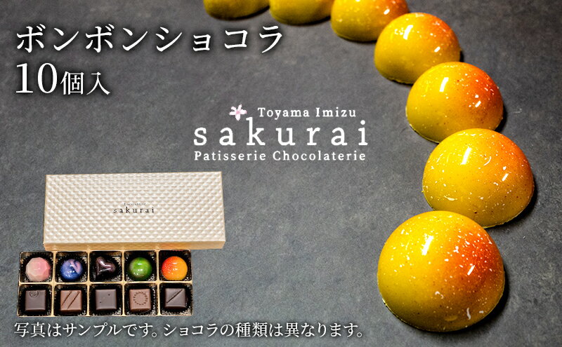 【ふるさと納税】ボンボンショコラ　10個入/パティスリーサクライ/菓子 チョコ ショコラ お酒 ウイスキー 北陸 /富山県射水市　【 射水市 】