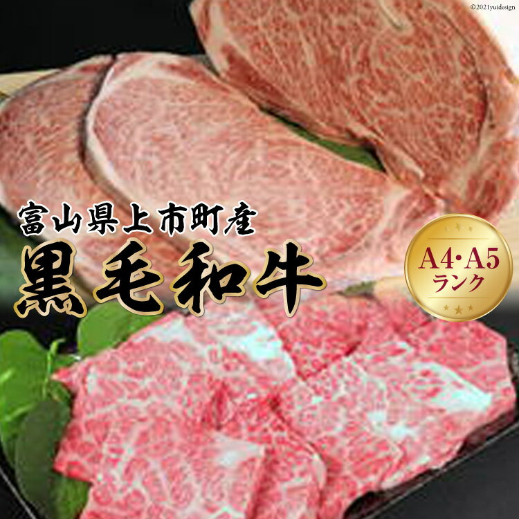 【ふるさと納税】【A4A5黒毛和牛】ロースステーキ500g&ローススライス300g<肉の立山>【富山県上市町】