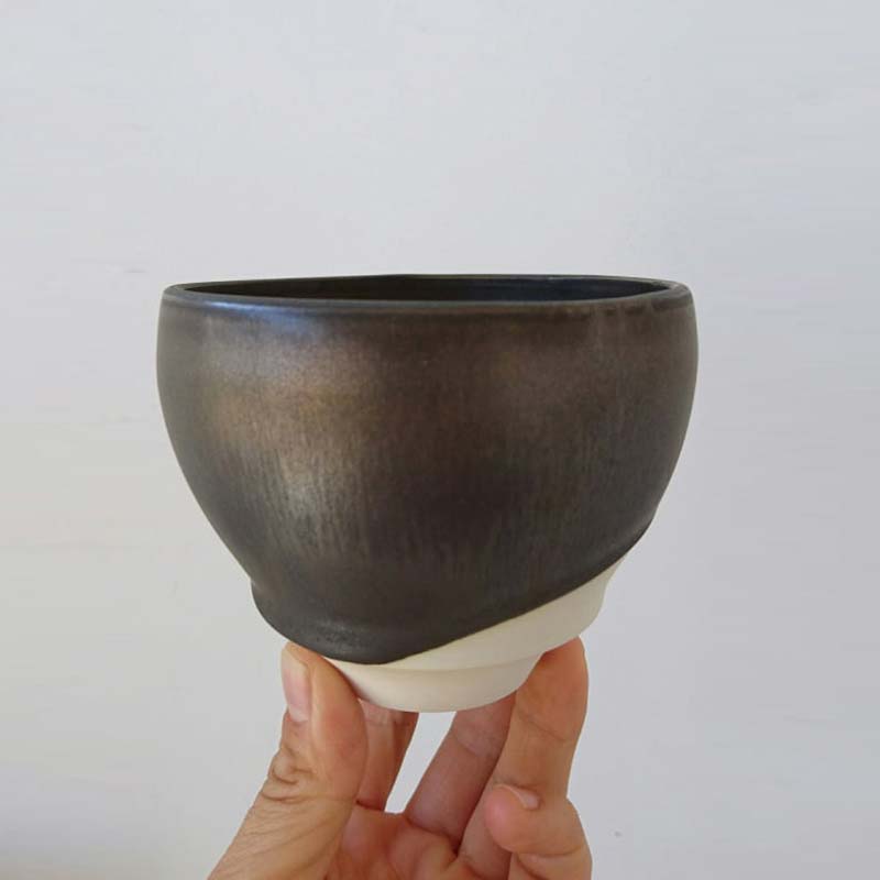 【ふるさと納税】使うほどに趣きが増す ラスター釉 植木鉢A (径10.6×高さ7.9cm) 植木鉢 鉢 器 植木用 インテリア potter 佐藤みどり F6T-104