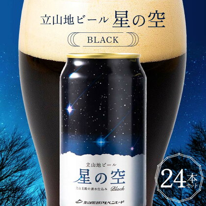 酒 ビール 立山地ビール 星の空 BLACK 330ml × 24本 セット [立山貫光ターミナル地ビール クラフトビール おしゃれ 常温 国産ビール 母の日 父の日 24缶 富山県 立山町 F6T-117