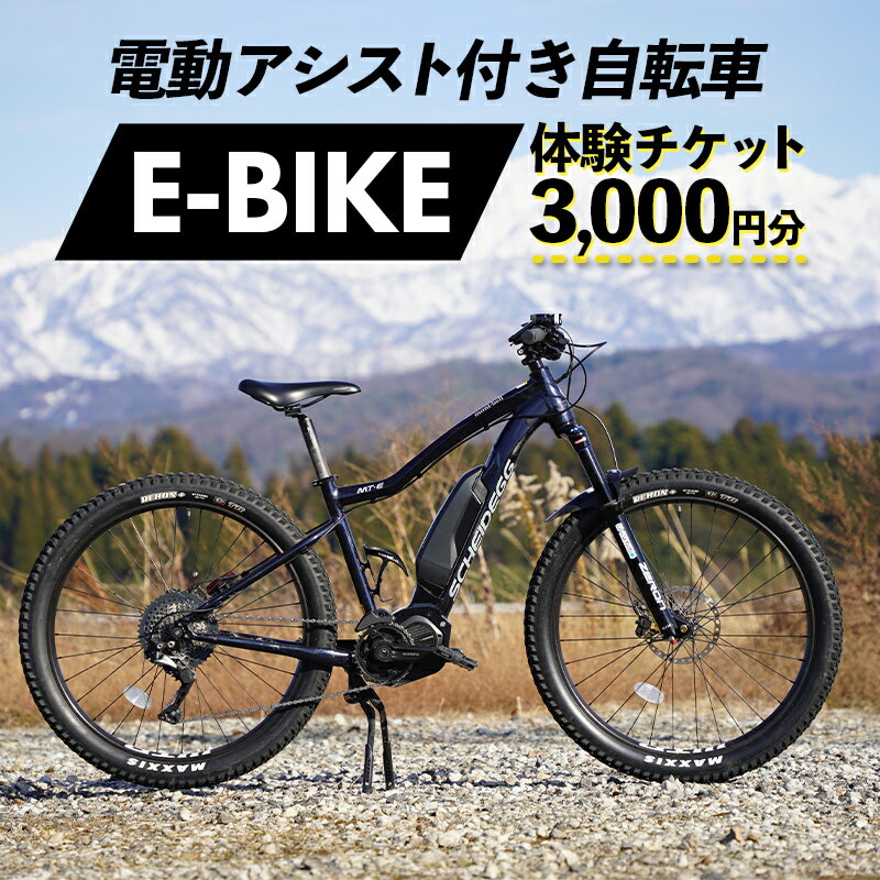 【ふるさと納税】電動アシスト付き自転車 E-BIKE 体験チケット 3,000円分 モンベル mont-bell 自転車 サイクリング レンタサイクル 電動自転車 マウンテンバイク アウトドア チケット 利用券 体験 観光 レジャー 立山町観光協会 F6T-161