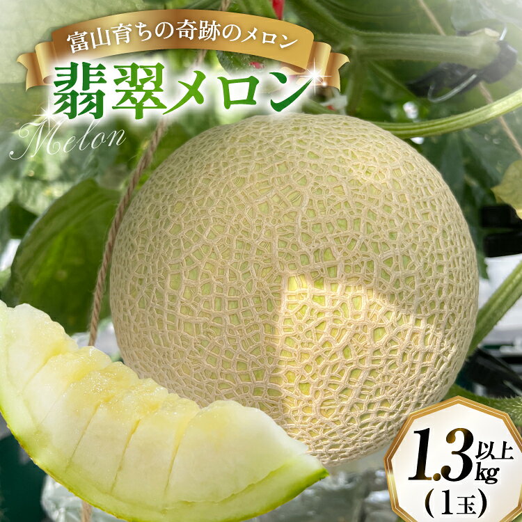 翡翠 メロン 1.3kg以上 1個 [PBS 富山県 朝日町 34310473] 糖度 16度 果肉 青肉