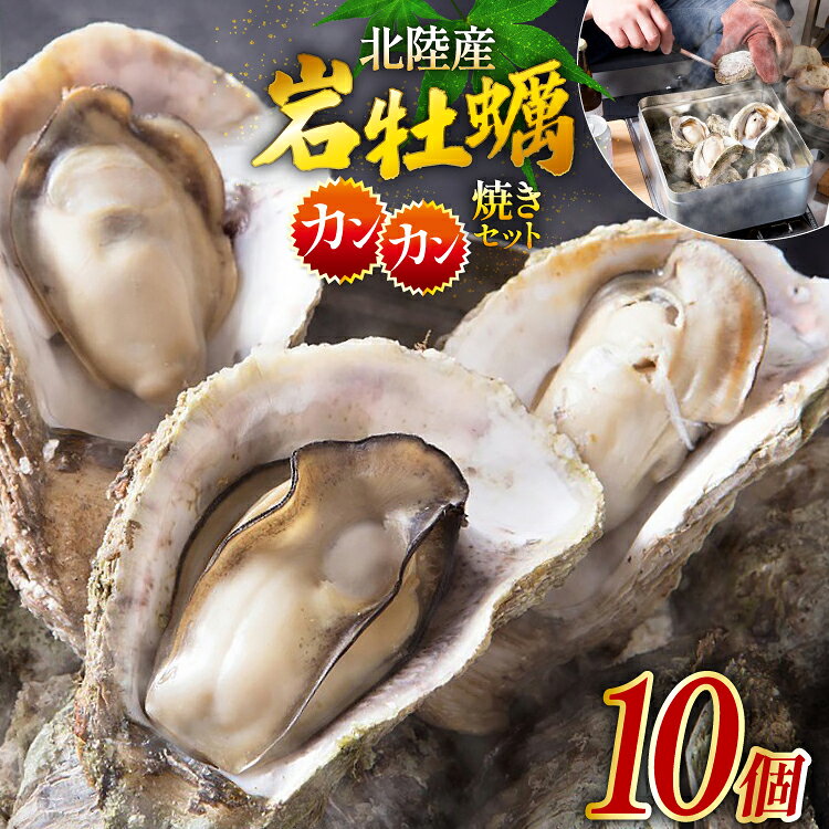 【ふるさと納税】 北陸産 岩牡蠣 10個 カンカン焼き セット [聖徳丸 富山県 朝日町 34310516] 牡蠣 カキ カンカン焼き牡蠣